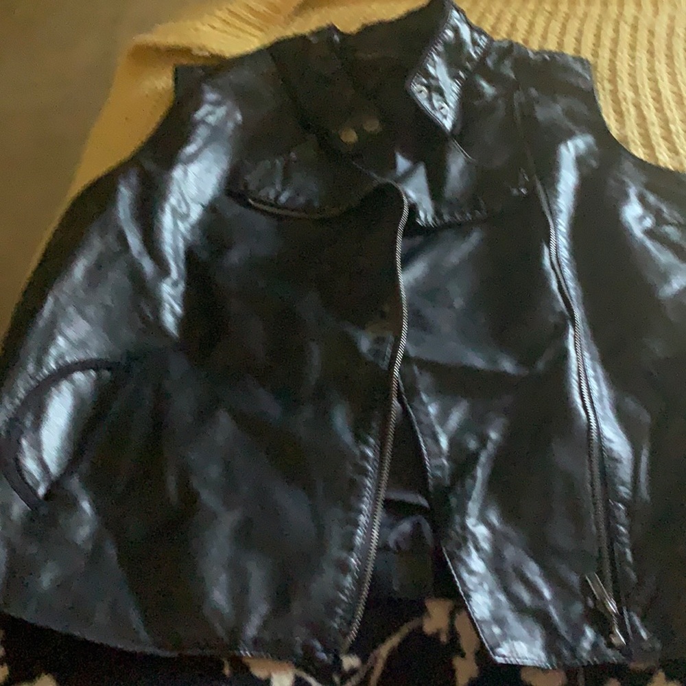 Bagatelle Black faux leather vest